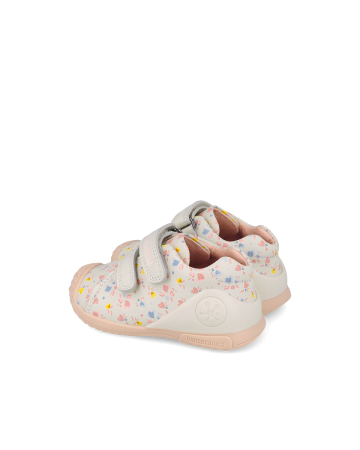 Pantofi crem Biomecanics cu flori pentru primii pași, cod 261102-C695 [3]