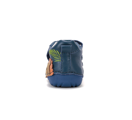 Pantofi albaștri D.D.Step piele naturala flexibili pentru primii pași băieți cu arici S015-62748 [2]