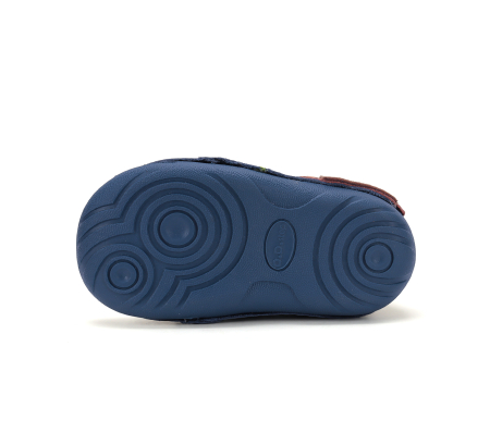 Pantofi albaștri D.D.Step piele naturala flexibili pentru primii pași băieți cu arici S015-62748 [5]