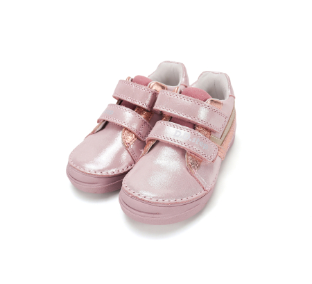 Pantofi roz cu auriu fete D.D.Step S040-62978DM din piele naturală cu călcâi susținut [6]