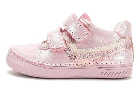 Incaltaminte primii pasi - Pantofi roz cu auriu fete D.D.Step S040-62978DM din piele naturală cu călcâi susținut