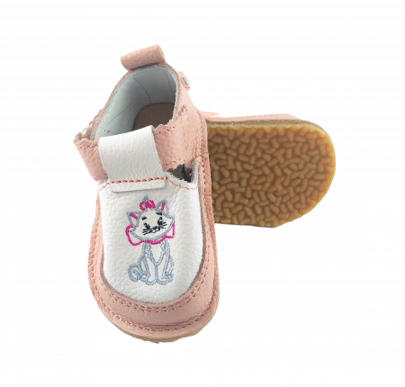 Pantofi Pentru Primii Pași, Fete, Roz cu Pisicuța, Macco