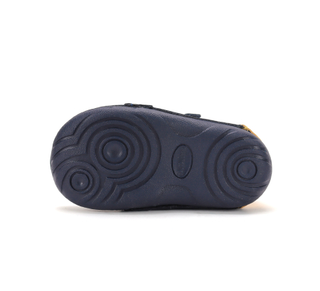Pantofi albaștri D.D.Step piele naturala flexibili pentru primii pași băieți cu arici S015-62748 [5]