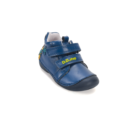 Pantofi albaștri D.D.Step piele naturala flexibili pentru primii pași băieți cu arici S015-62748 [7]