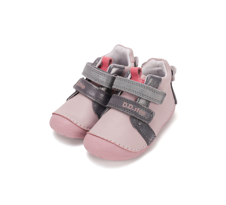 Pantofi roz D.D.Step pentru primii pași fete, cu detalii gri și ursuleț koala, S015-62120D [5]