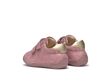 Pantofi Geox Tutim fete roz-platină din piele pentru primii pași B9440B 007NF C8233 [4]