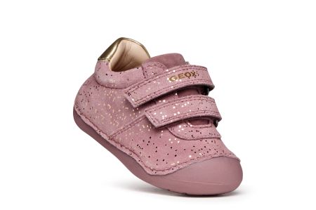 Pantofi Geox Tutim fete roz-platină din piele pentru primii pași B9440B 007NF C8233 [7]