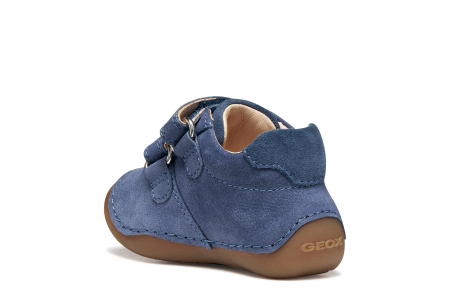 Pantofi Geox Tutim pentru băieți din piele naturală nubuc și suede albastru denim, cu vârf protejat, călcâi întărit, primii pasi branț detașabil și scai dublu, B9439A 03322 C4008 [6]