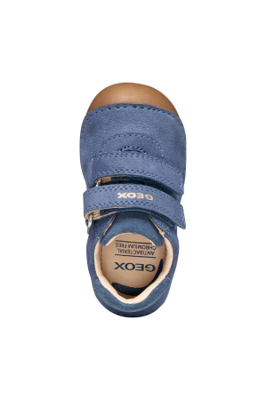 Pantofi Geox Tutim pentru băieți din piele naturală nubuc și suede albastru denim, cu vârf protejat, călcâi întărit, primii pasi branț detașabil și scai dublu, B9439A 03322 C4008 [8]