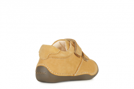 Pantofii copii mici Geox Tutim pentru baieti velcro piele naturală respirabili b164nc 03285 c6627, Whisky [2]