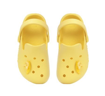 Papuci de plaja din cauciuc unisex  galbeni  J109-61442, stil crocsDD Step [4]