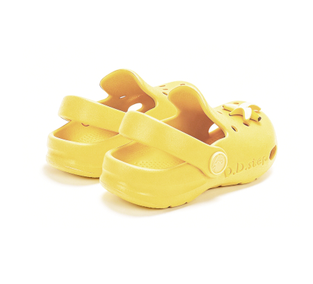 Papuci de plaja din cauciuc unisex  galbeni  J109-61442, stil crocsDD Step [3]
