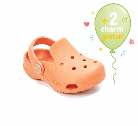 Sandale primii pasi - Papuci de plaja din cauciuc unisex portocalii J109-61347G , stil crocsDD Step