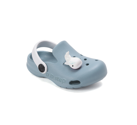 Incaltaminte primii pasi - Papuci de plaja din cauciuc pentru baieti J109-61142 albastri cu balena  , stil crocsDD Step