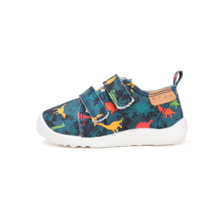 DD Step - Papuci Hidrofobi pentru Gradinita/Afterschool Green Dino Cotton