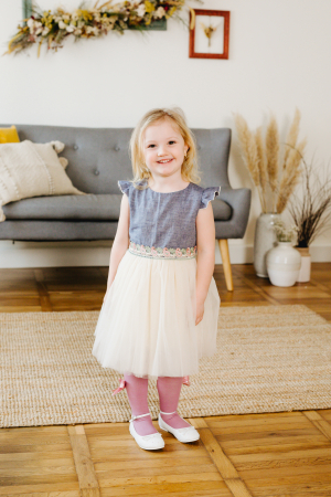 Rochie tulle crem [3]