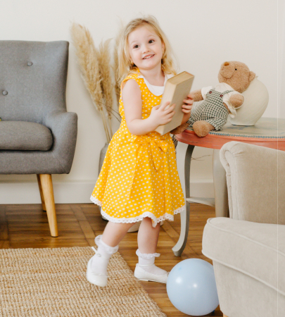 Rochie galbena cu buline albe TinTin Shop [2]