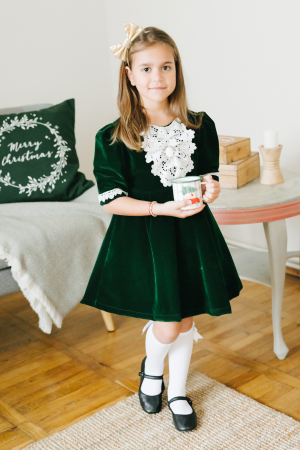 Rochie din catifea verdeTinTin Shop [3]