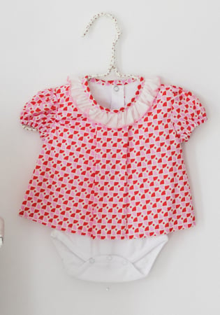 Body rochita pentru fete, rosu cu roz, TinTin Shop [3]