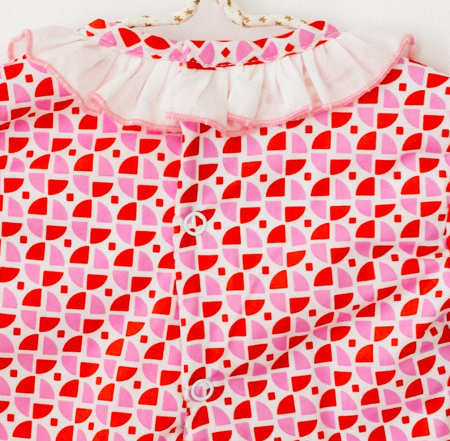Body rochita pentru fete, rosu cu roz, TinTin Shop [3]