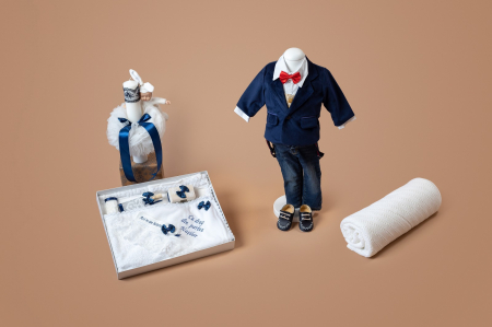 Sacou din Catifea Bleumarin, pentru bebelusi, TinTin Shop [2]