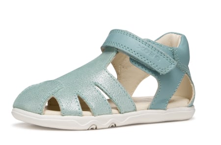 Sandale barefoot Geox primii pași piele naturală B656QA 40CR85 C4070 sidefate pentru fete [0]