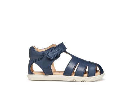 Sandale barefoot Geox primii pași piele naturală  B656PC 000CL C4002 albastru inchis pentru baieti [5]