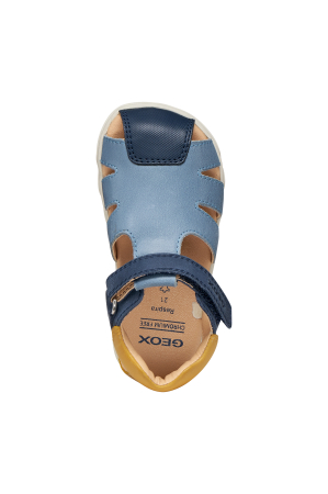 Sandale barefoot Geox primii pași piele naturală B656PC 000CL C0916 albastru cu bleu pentru baieti [3]