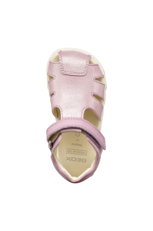 Sandale barefoot Geox primii pași piele naturală B656QA 0CR85 C8020 sidefate pentru fete [0]