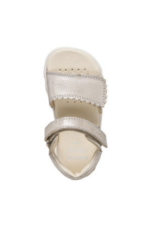 Sandale barefoot Geox primii pași piele naturală  B656QB 000CR C5000 ivoire sidefate pentru fete [2]