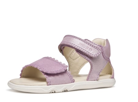 Sandale barefoot Geox primii pași piele naturală B656QB 000CR C8020 lila sidefate pentru fete [0]