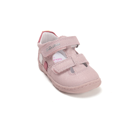 Sandale decupate barefoot DD Step primii pași piele naturală H077-61288C roz baby pentru fetițe [6]