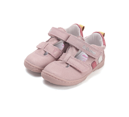Sandale decupate barefoot DD Step primii pași piele naturală H077-61288C roz baby pentru fetițe [5]