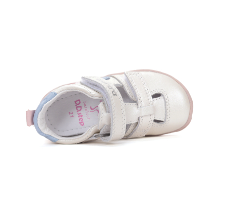 Sandale decupate barefoot DD Step primii pași piele naturală H077-61288C roz baby pentru fetițe [3]