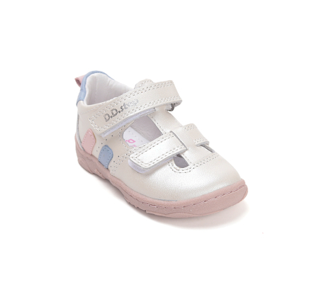 Sandale decupate barefoot DD Step primii pași piele naturală H077-61288C roz baby pentru fetițe [6]