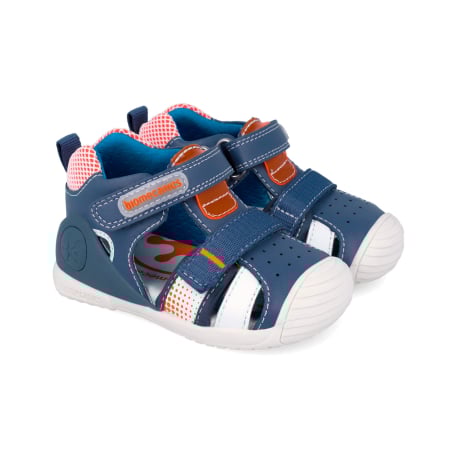 Încălțăminte copii - Sandale 262124-A556 din piele naturala, flexibile pentru baieti in culoarea bleumarin 262124-A556