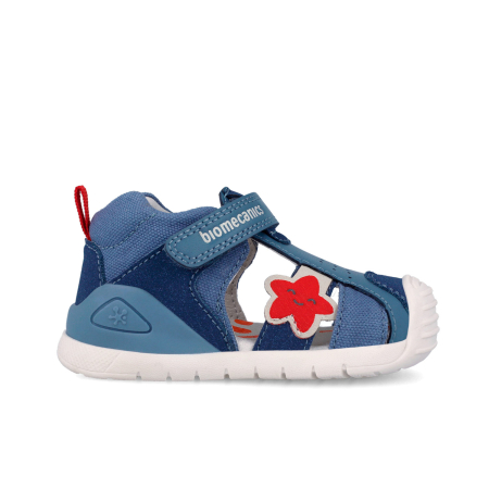Sandale 262127-A631 din piele naturala, flexibile pentru baieti in culoarea crem [4]