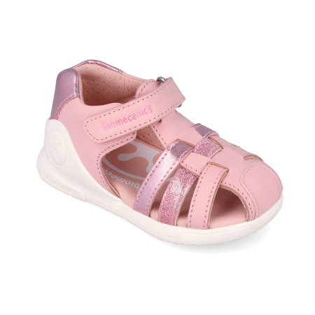 Sandale 262150-A032 din piele naturala, flexibile, pentru fete in culoarea roz, cu calcai intarit [2]