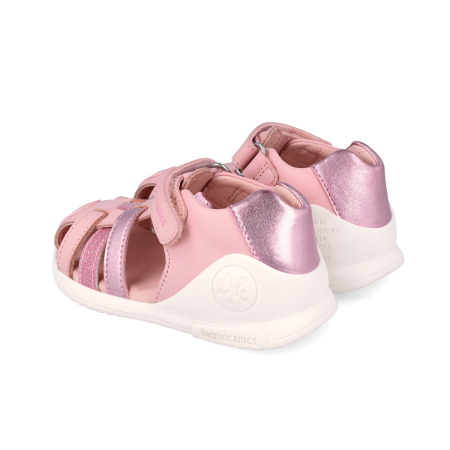 Sandale 262150-A032 din piele naturala, flexibile, pentru fete in culoarea roz, cu calcai intarit [1]