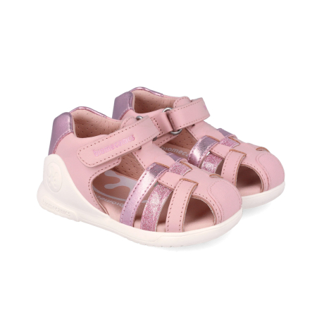 Încălțăminte copii - Sandale 262150-A032 din piele naturala, flexibile, pentru fete in culoarea roz, cu calcai intarit