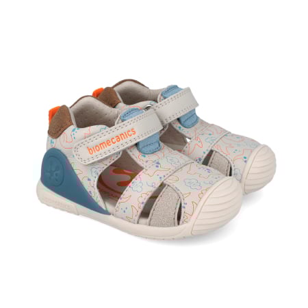 Încălțăminte copii - Sandale 262125-B695 din piele naturala, flexibile pentru baieti in culoarea crem