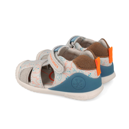 Sandale 262125-B695 din piele naturala, flexibile pentru baieti in culoarea crem [1]