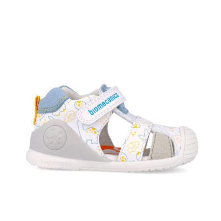 Sandale 262125-C050 din piele naturala, flexibile pentru baieti in culoarea alb [2]