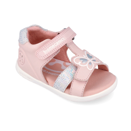 Sandale Barefoot 262162-A779 din piele naturala, flexibile, pentru fete in culoarea roz, cu calcai intarit si inchidere peste degete [2]