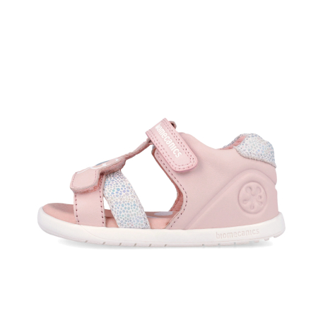 Sandale Barefoot 262162-A779 din piele naturala, flexibile, pentru fete in culoarea roz, cu calcai intarit si inchidere peste degete [3]