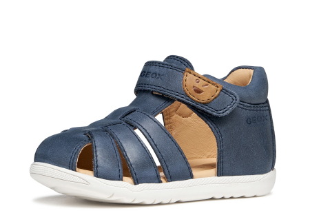 Încălțăminte copii - Sandale Geox primii pași piele naturală B Sandal Macchia B254VA 000CL C4002 bleumarin pentru baieti