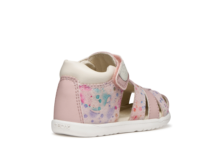 Sandale Geox primii pași piele naturală B Sandal Macchia Gir  B254WB 007BC C8W0G roz pentru fetițe [5]