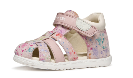 Încălțăminte copii - Sandale Geox primii pași piele naturală B Sandal Macchia Gir  B254WB 007BC C8W0G roz pentru fetițe