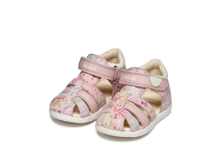 Sandale Geox primii pași piele naturală B Sandal Macchia Gir  B254WB 007BC C8W0G roz pentru fetițe [1]