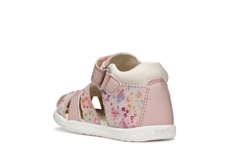 Sandale Geox primii pași piele naturală B Sandal Macchia Gir  B254WB 007BC C8W0G roz pentru fetițe [4]